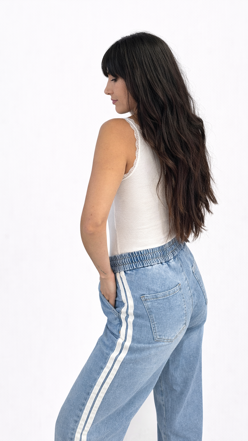 Jean jogging bande sport
