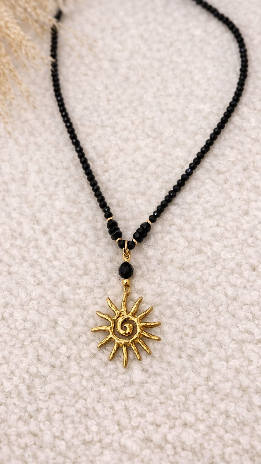 Collier sautoir soleil perle