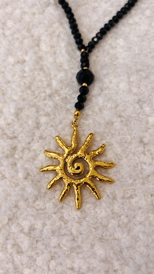 Collier sautoir soleil perle