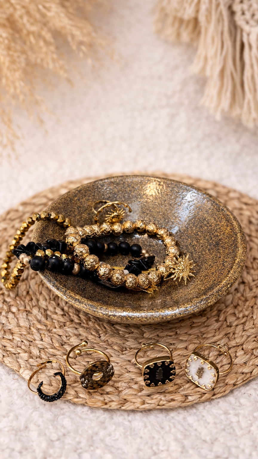 Bague acier inoxydable petit soleil