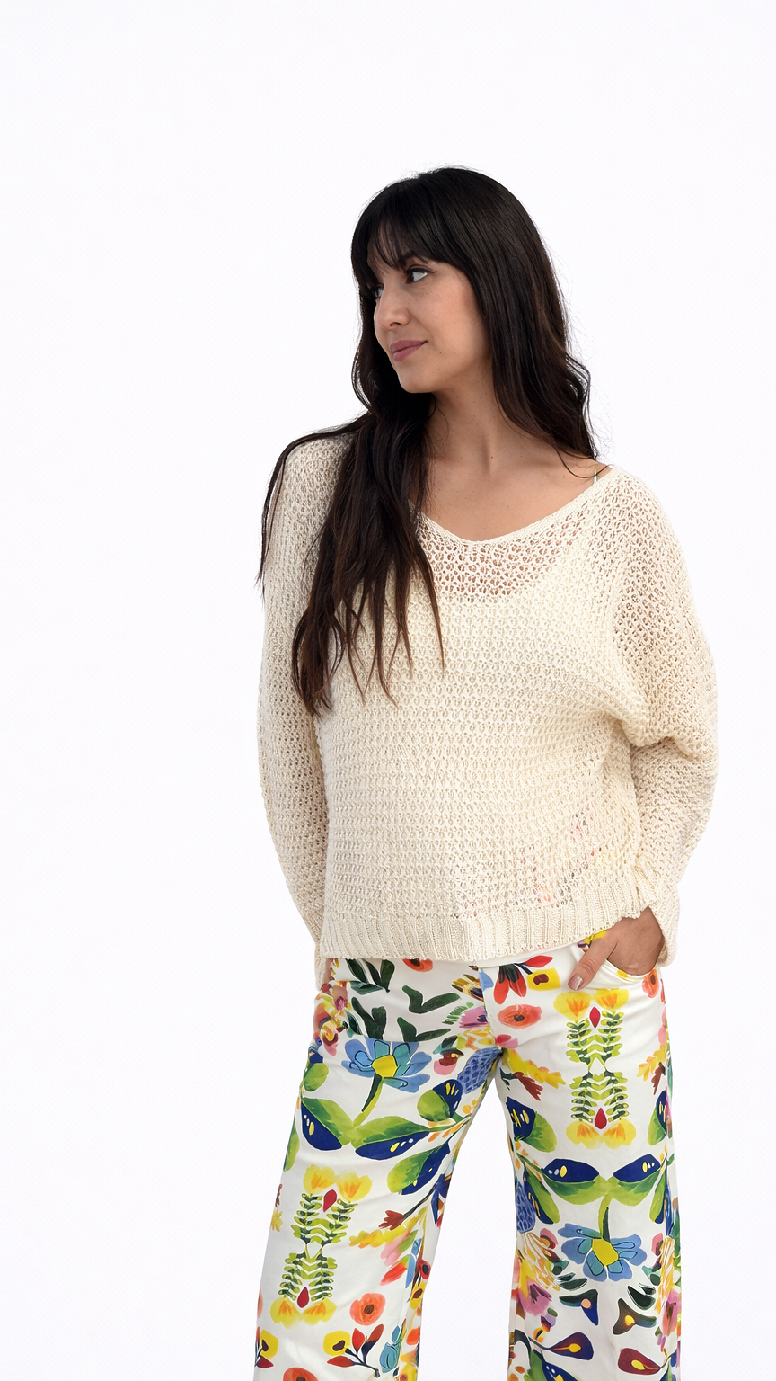 Pull maille coloré