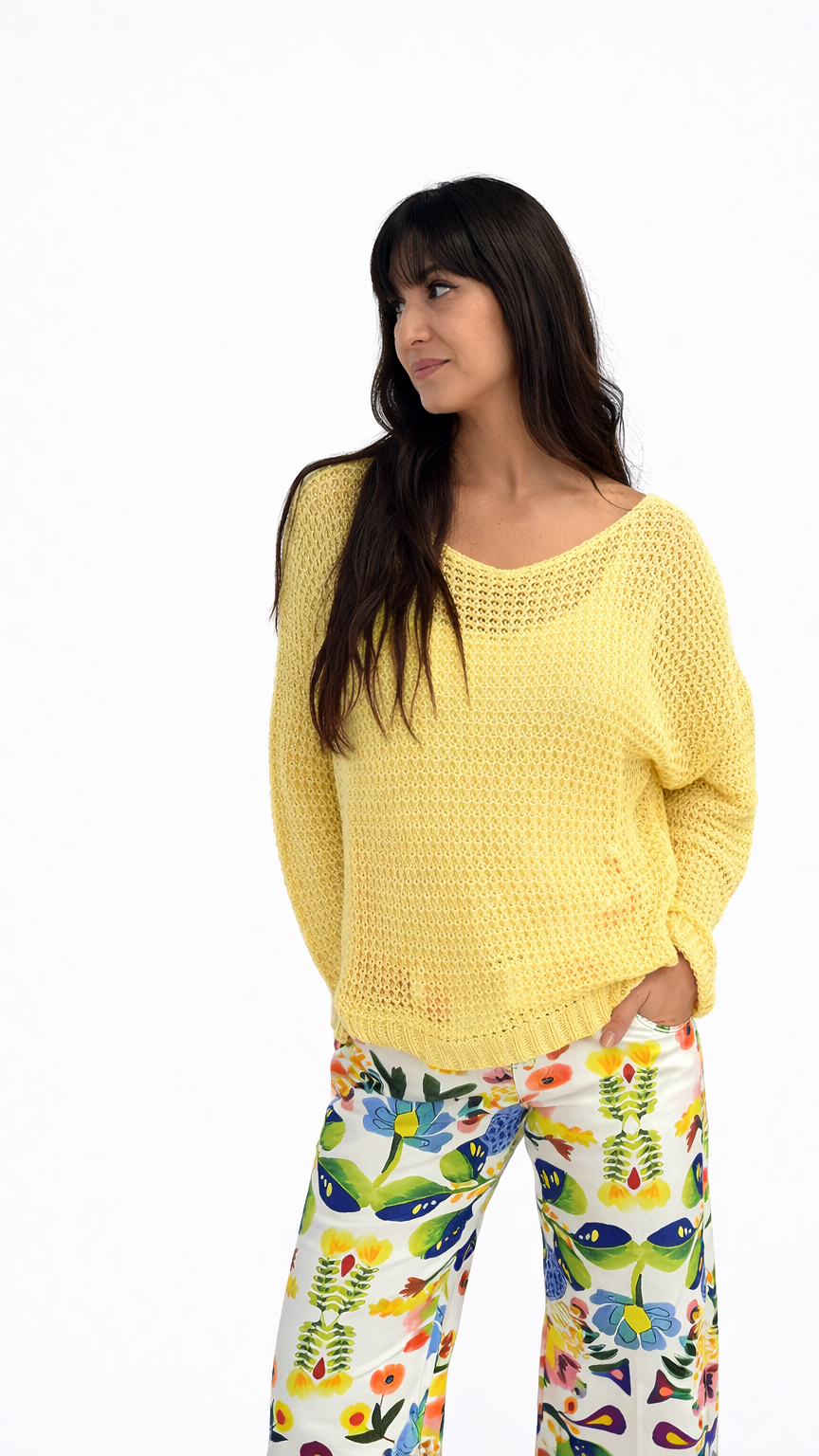 Pull maille coloré