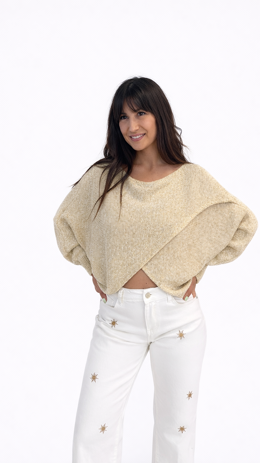Pull maille croisé