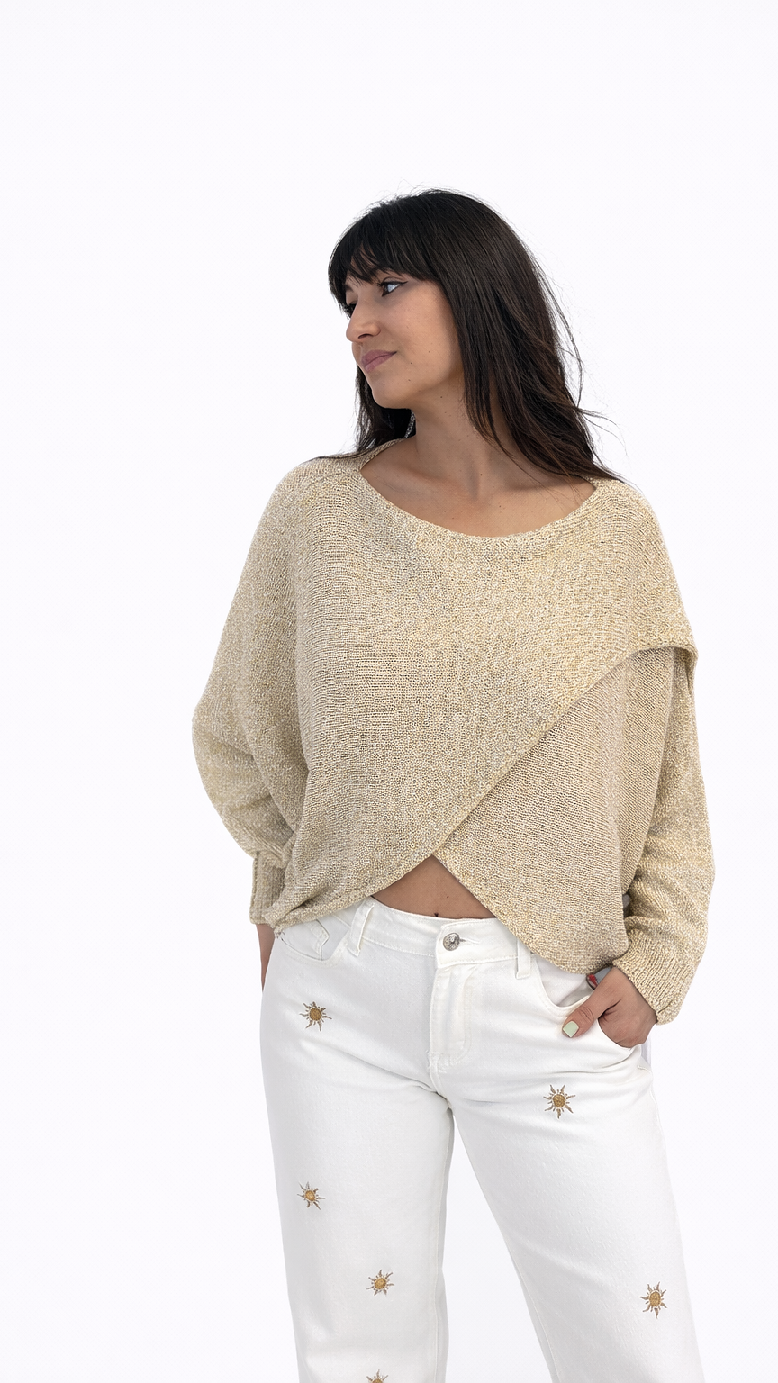 Pull maille croisé