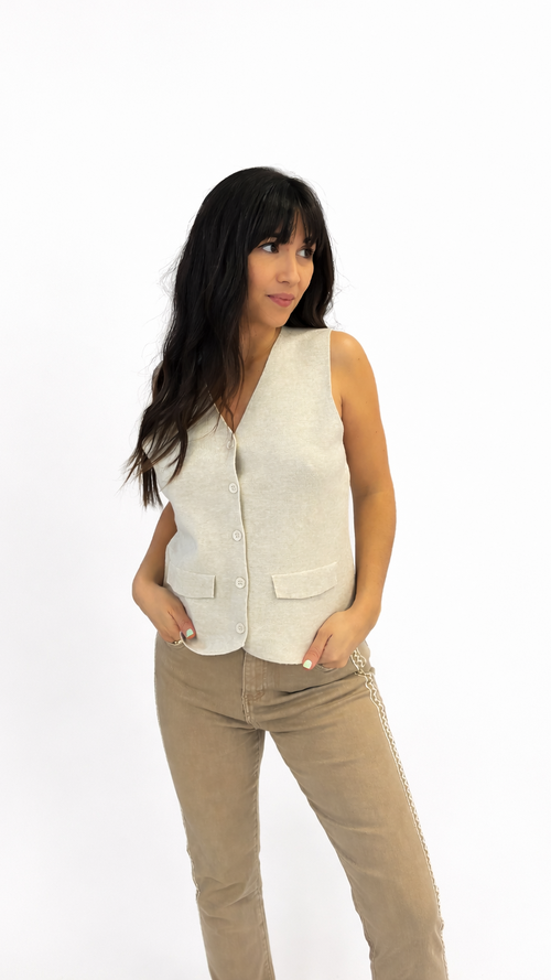 Gilet cardigan sans manches