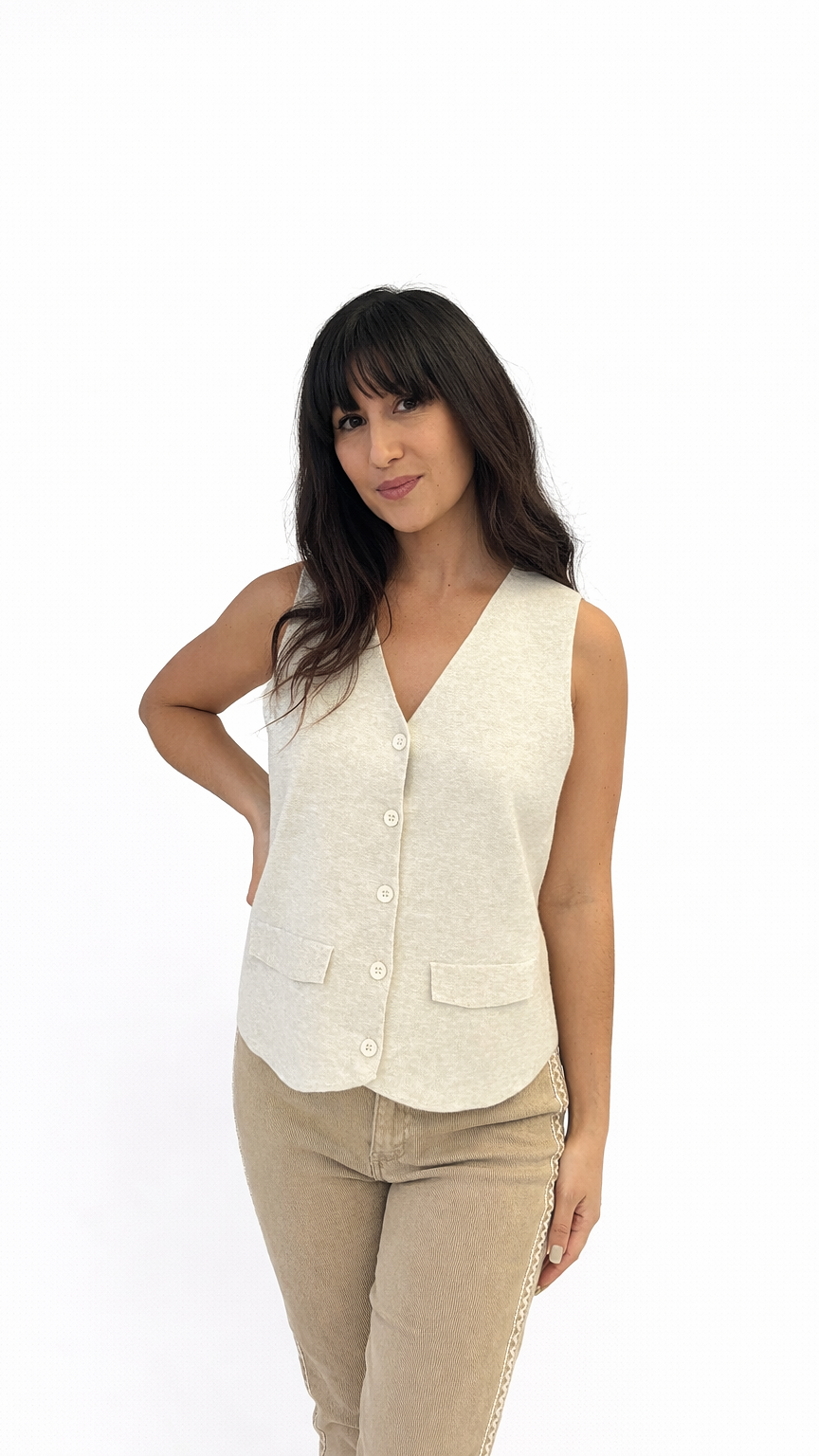 Gilet cardigan sans manches