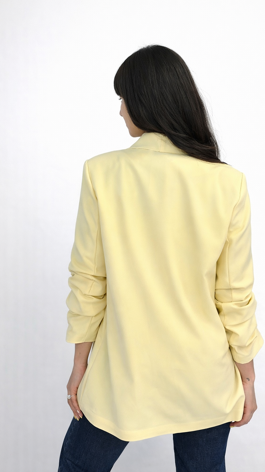 Veste blazer manches effet retroussé