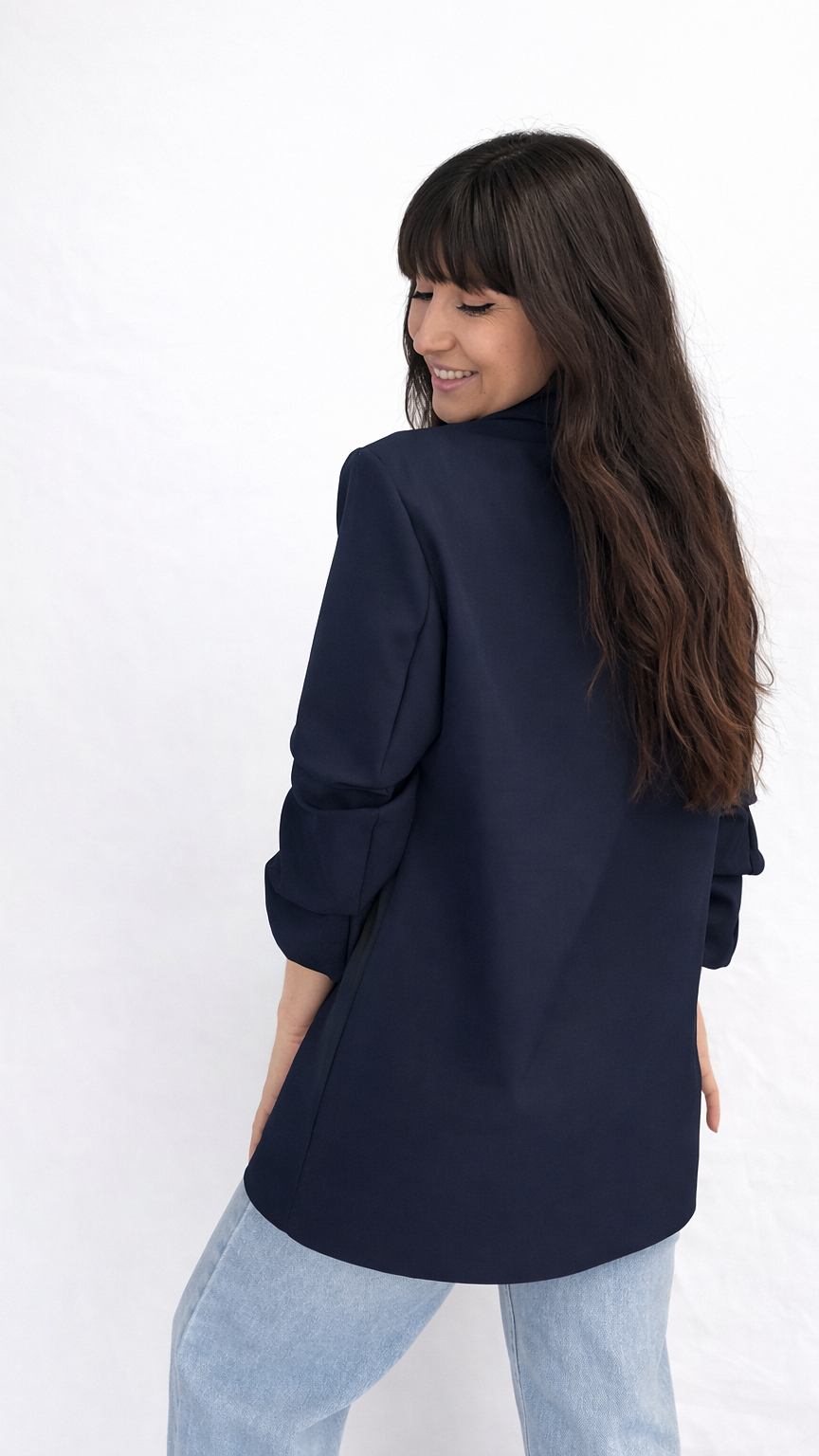 Veste blazer manches effet retroussé