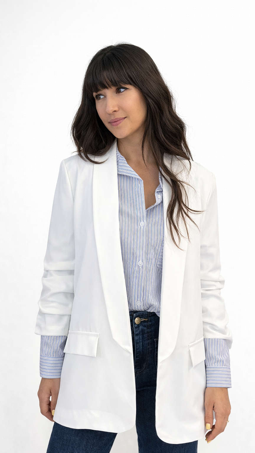 Veste blazer manches effet retroussé