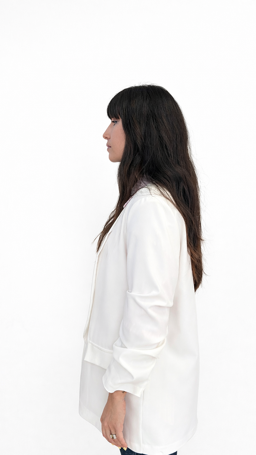 Veste blazer manches effet retroussé