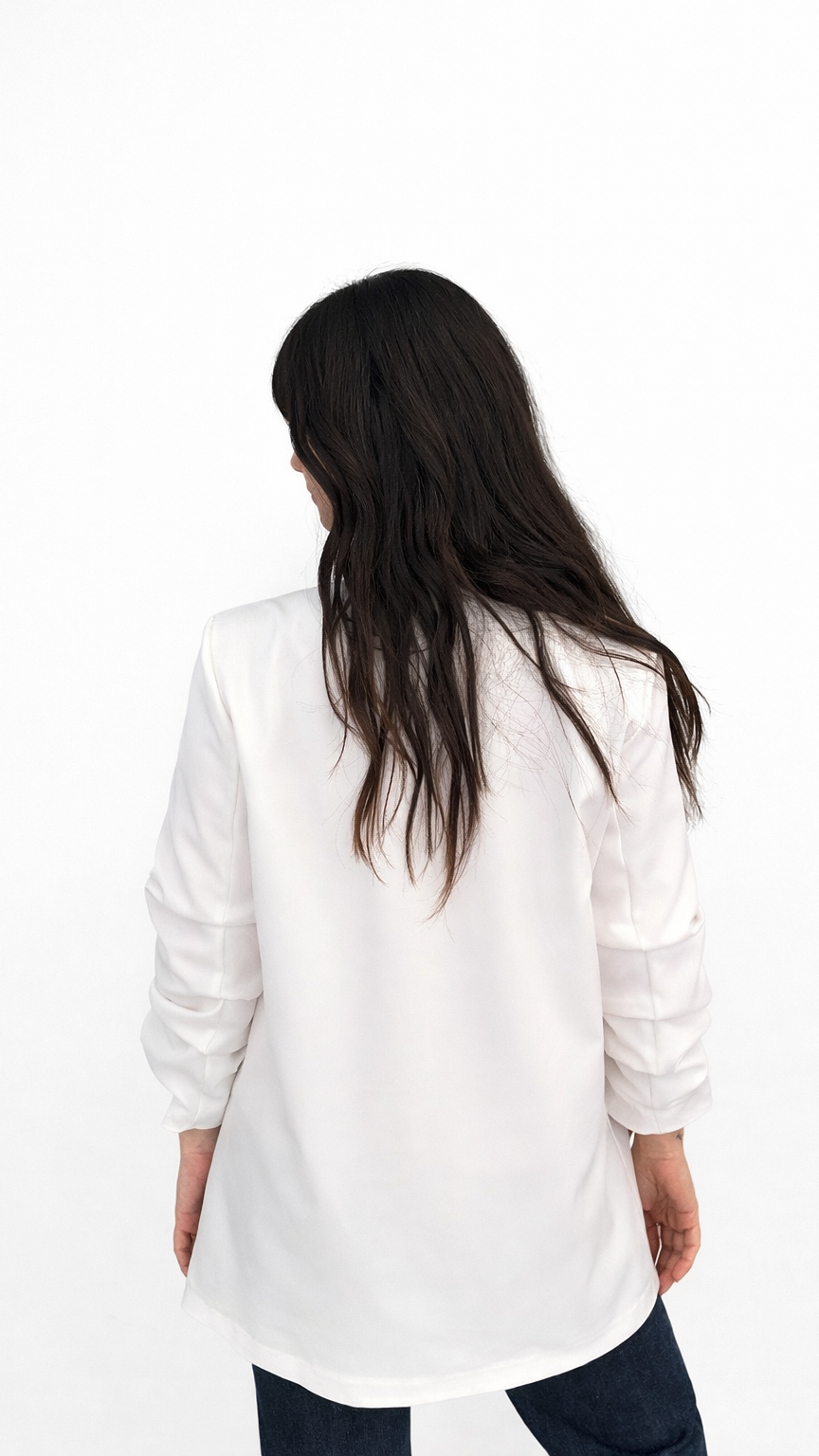 Veste blazer manches effet retroussé