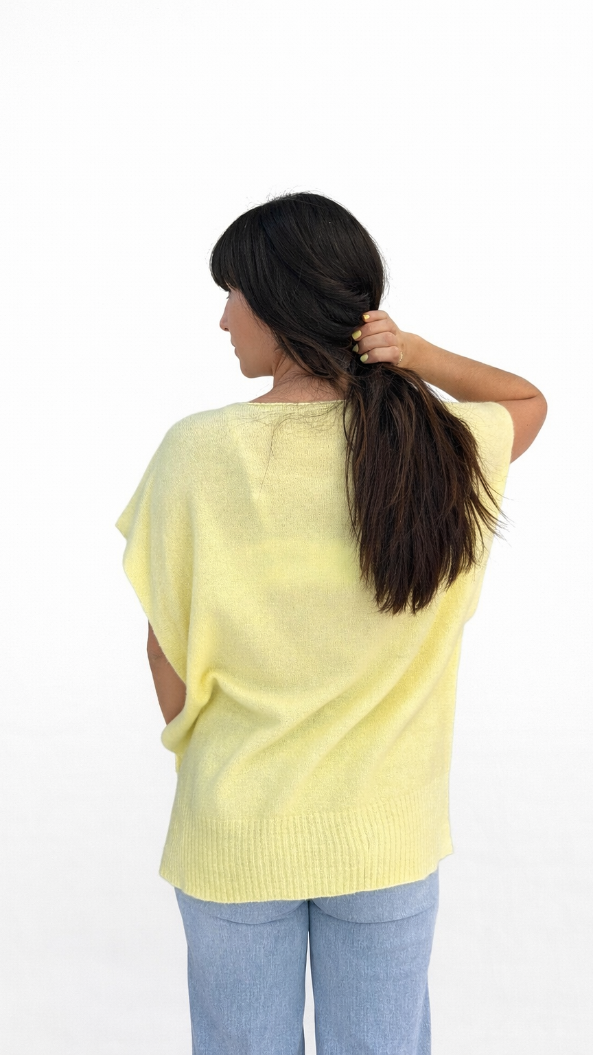 Pull sans manche fermeture bouton