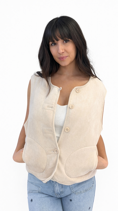 Gilet sans manche sherpa réversible