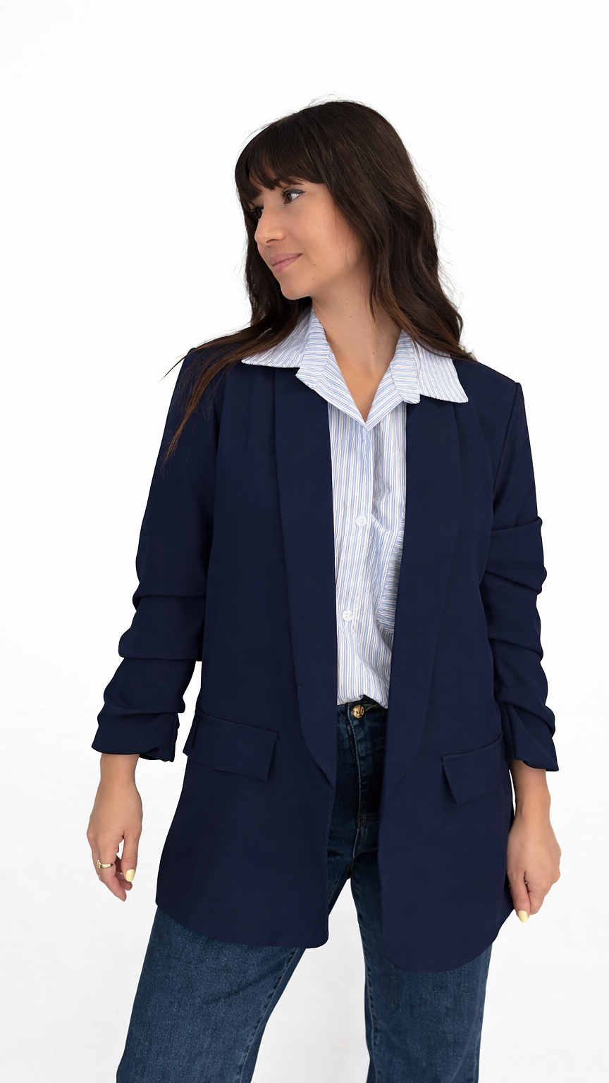 Veste blazer manches effet retroussé