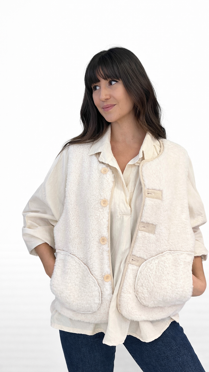 Gilet sans manche sherpa réversible