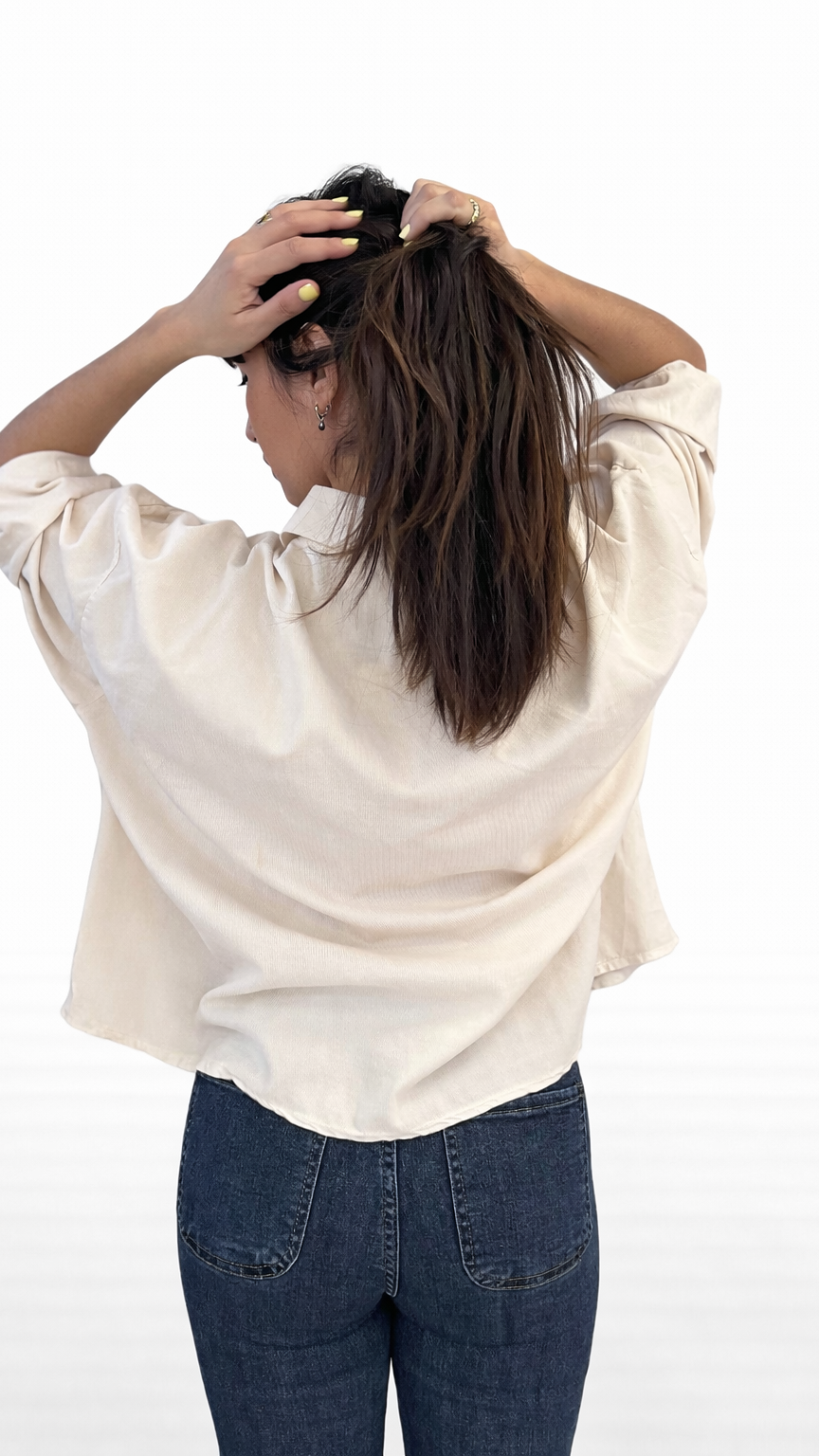 Jean droit poche bouton