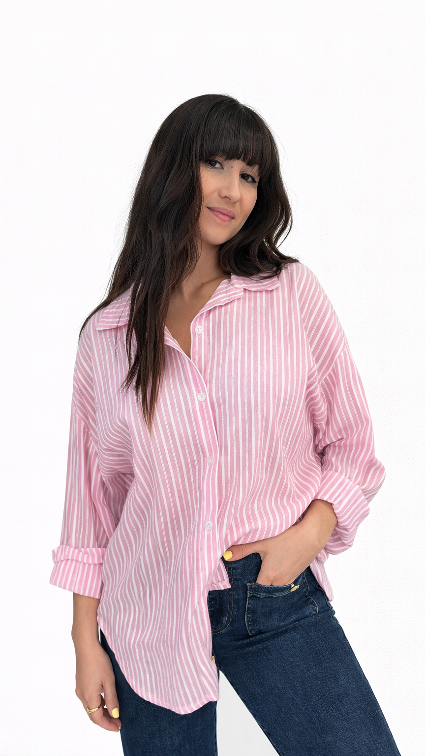 Chemise à rayures pastel