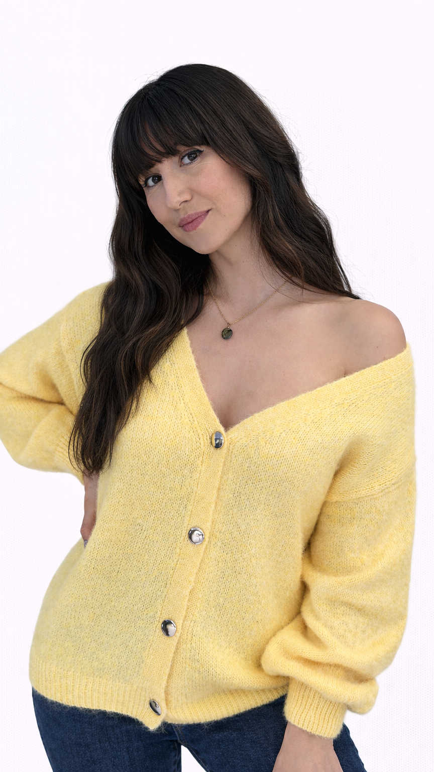 Cardigan long mimosa