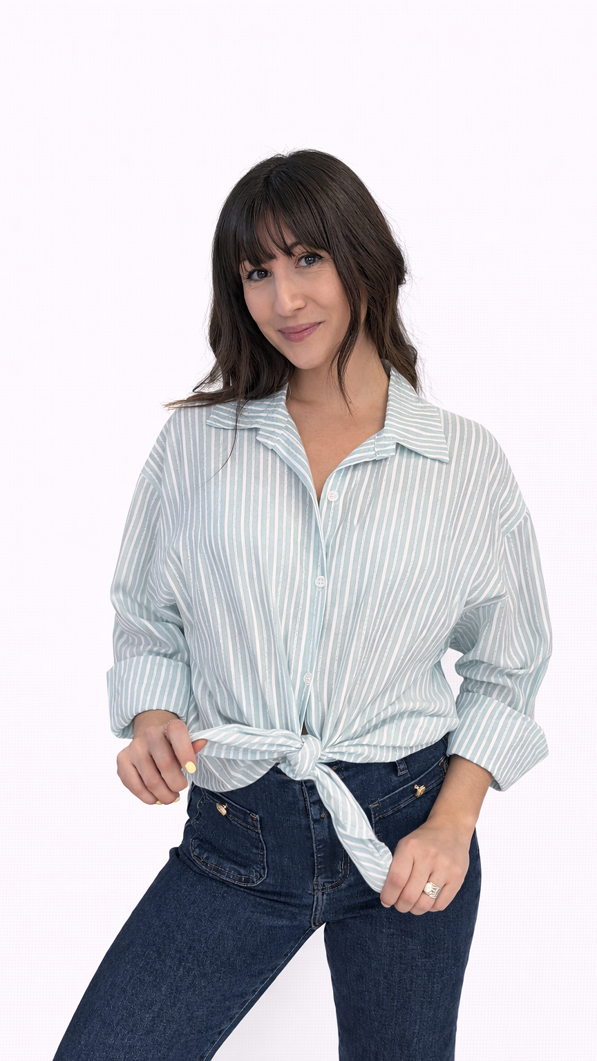 Chemise à rayures pastel