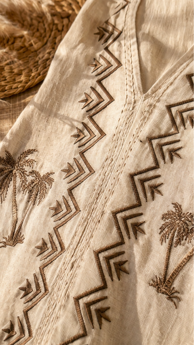 Robe longue dos nu palmier