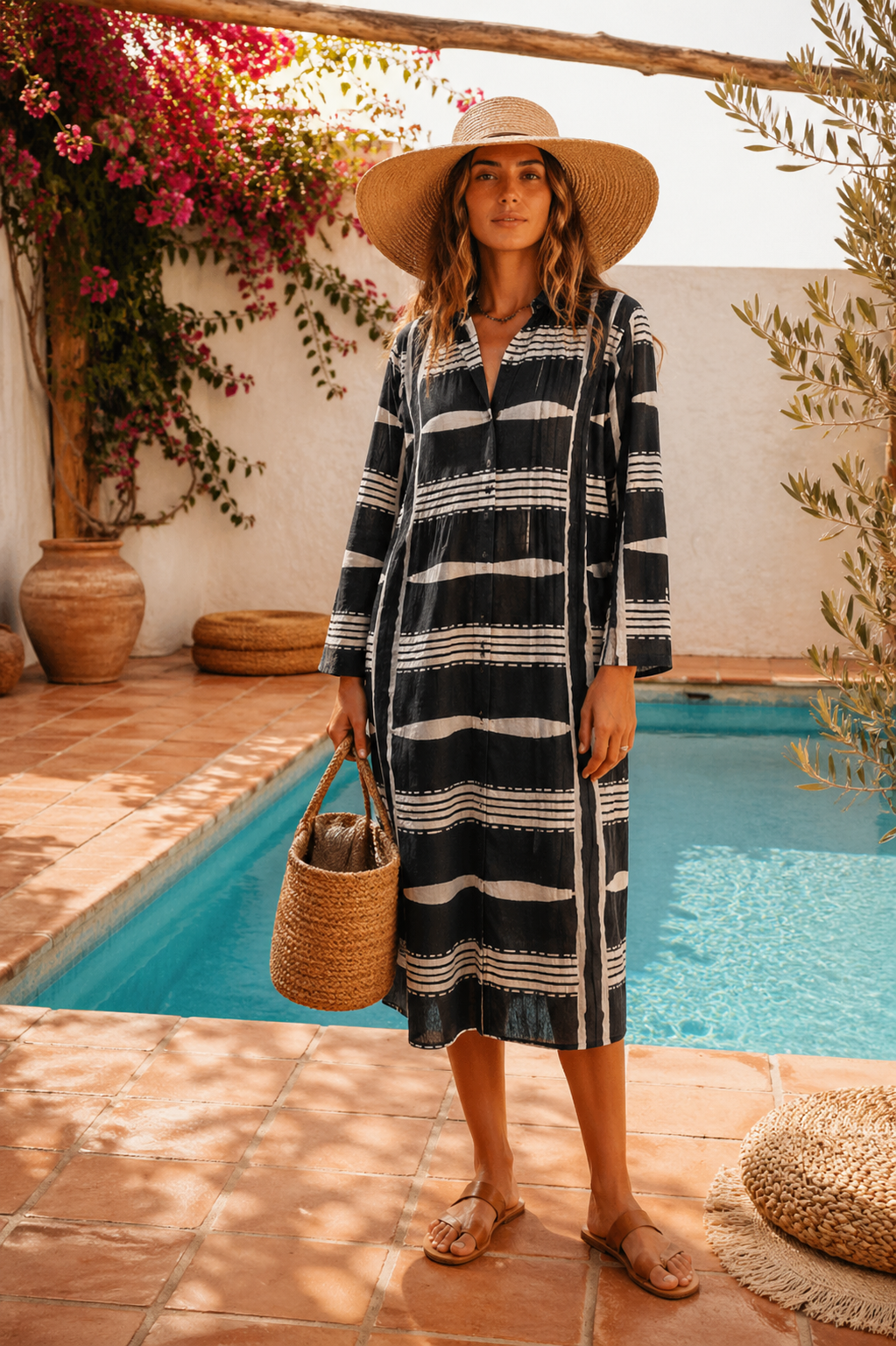 Robe chemise longue tie and dye