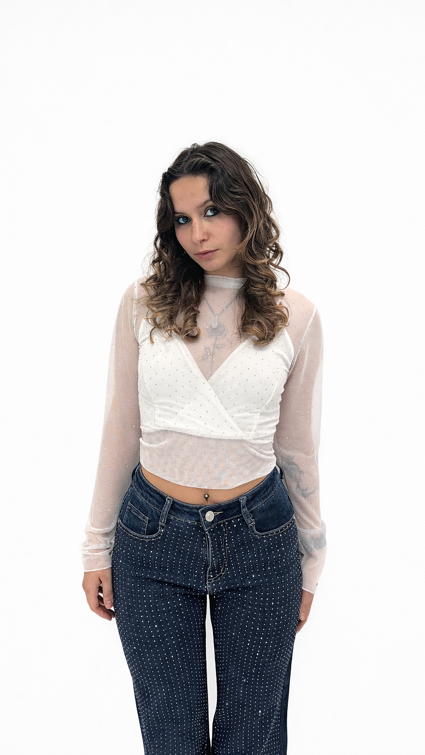 Jean brillant à strass