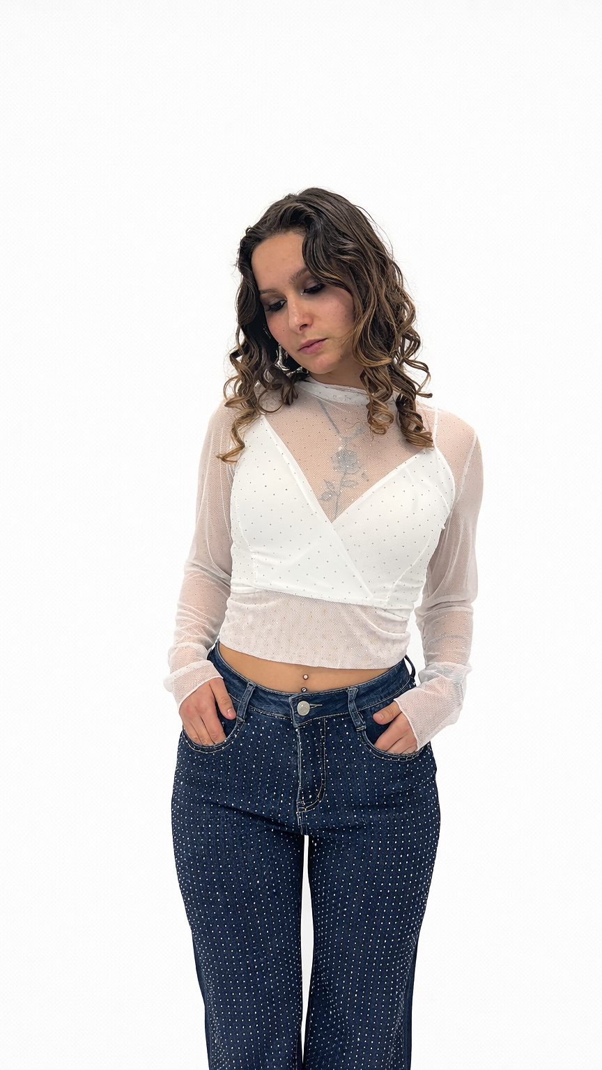 Jean brillant à strass