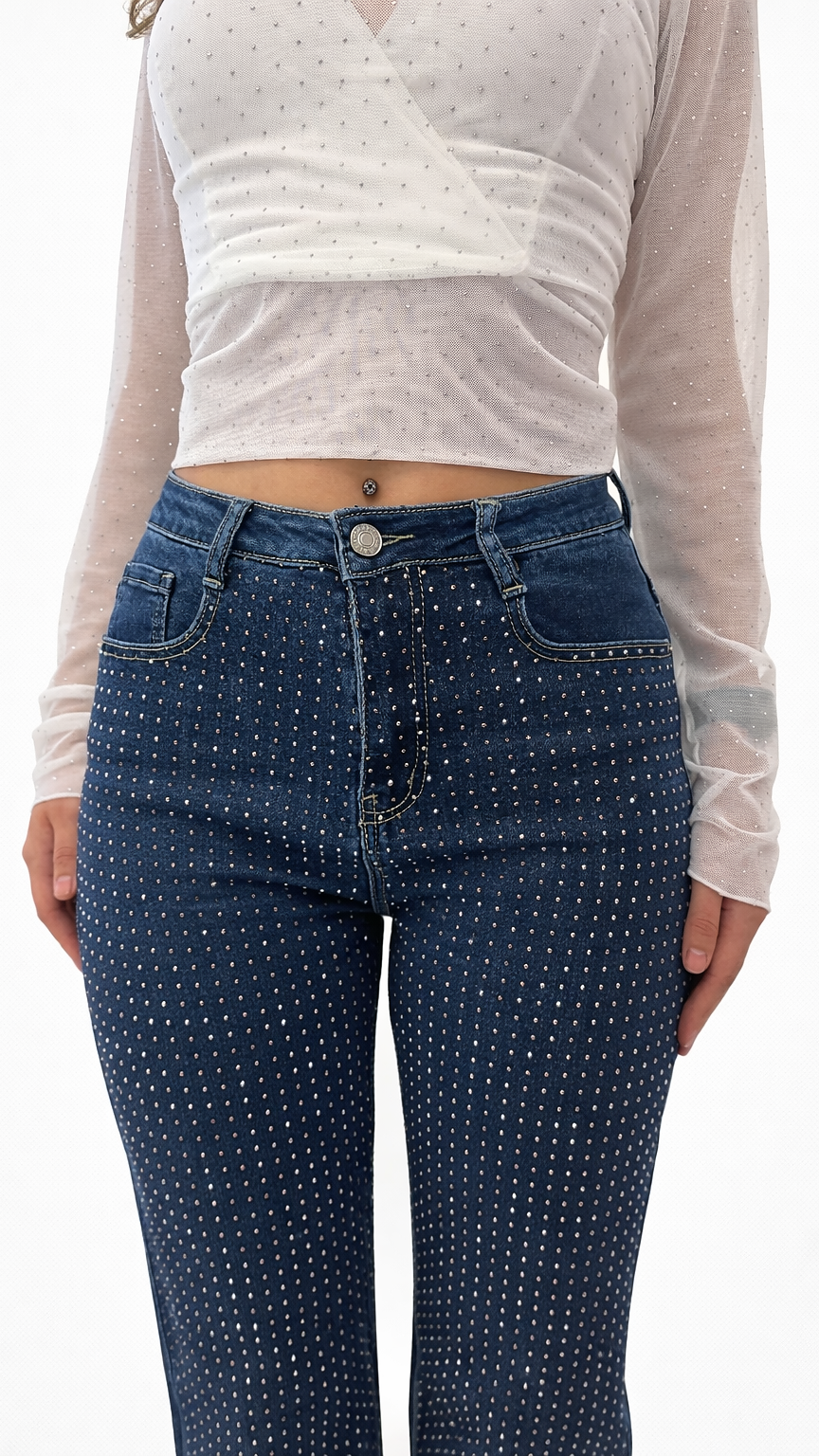 Jean brillant à strass