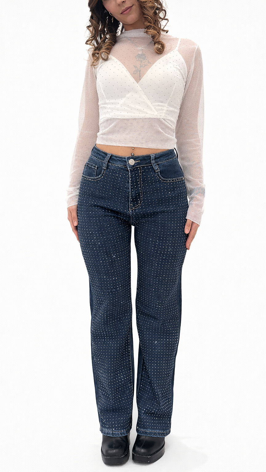 Jean brillant à strass