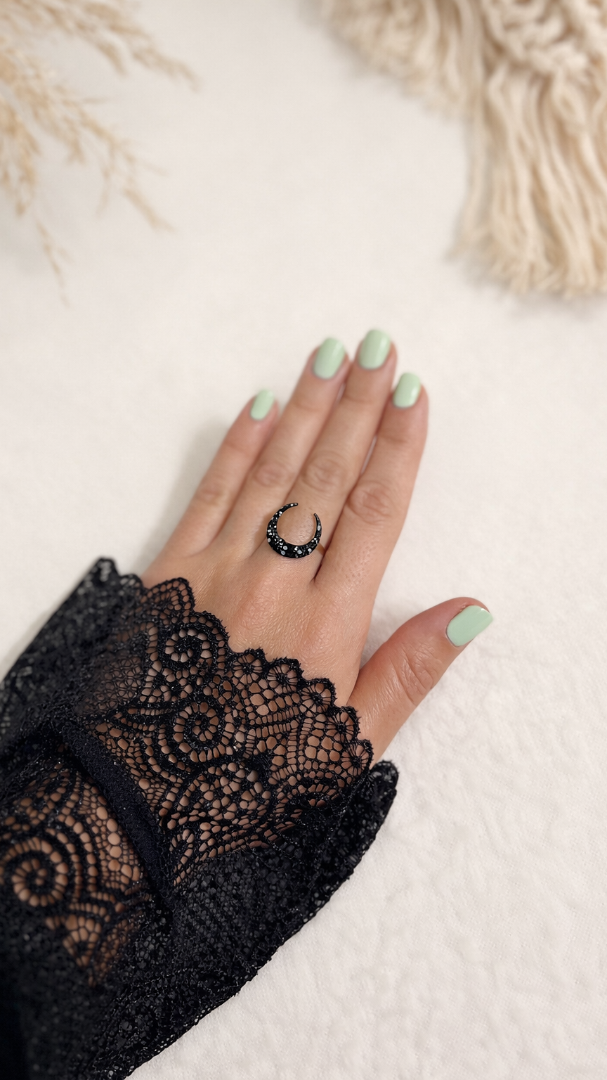 Bague acier inoxydable Moon