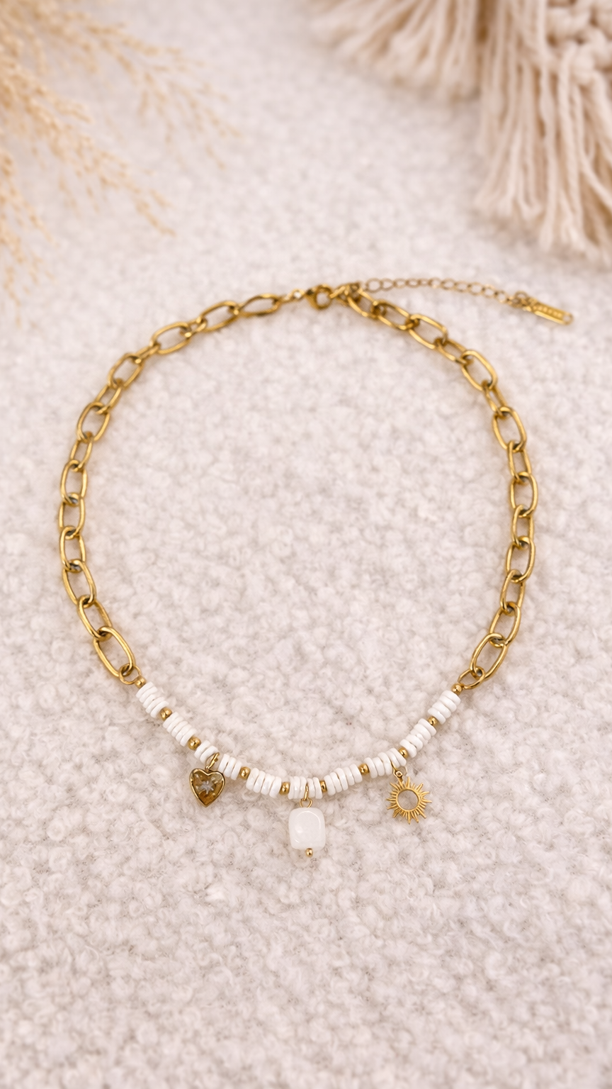 Collier court perle et pendentif
