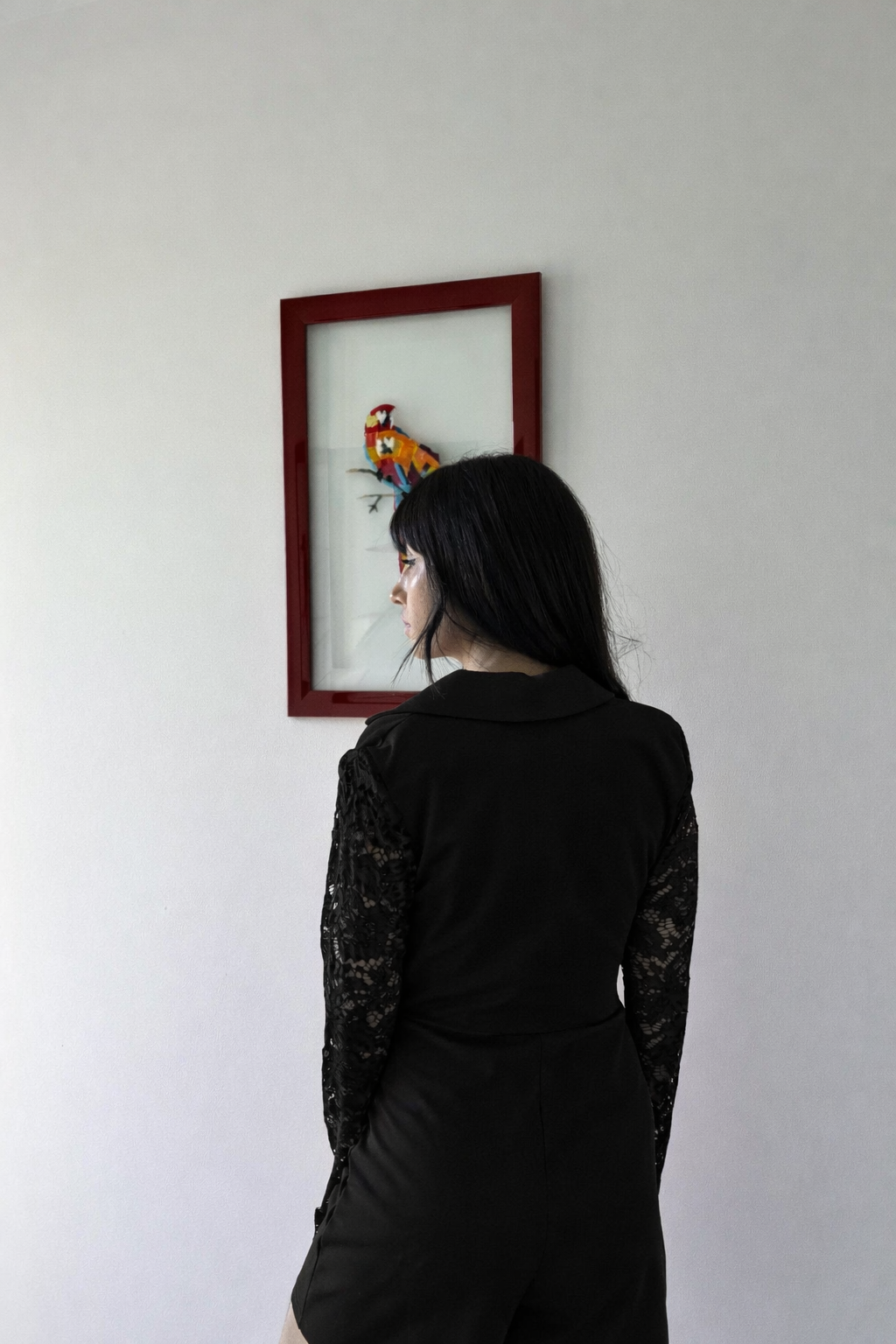 Combinaison short manches en dentelle