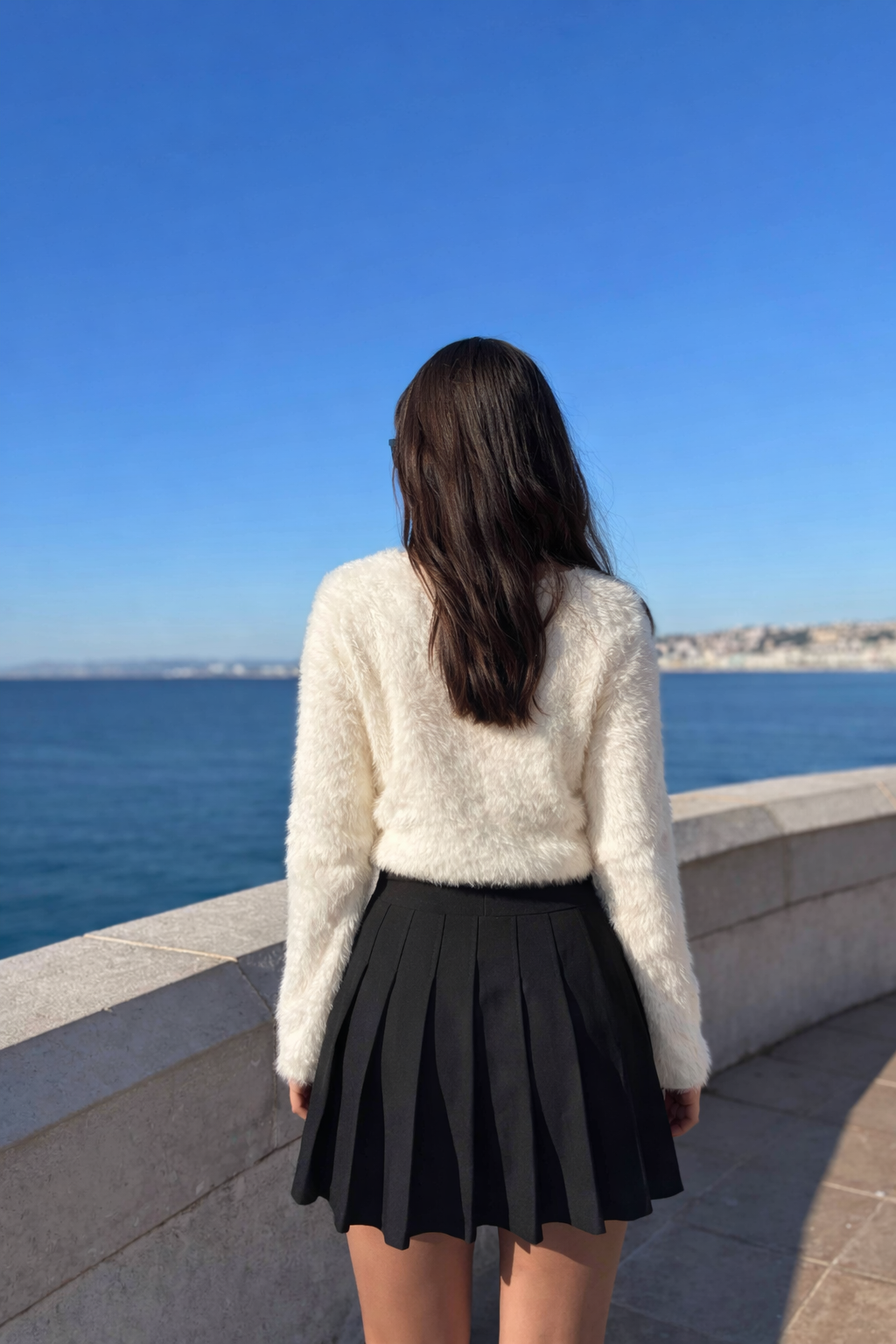Jupe plissée boutons