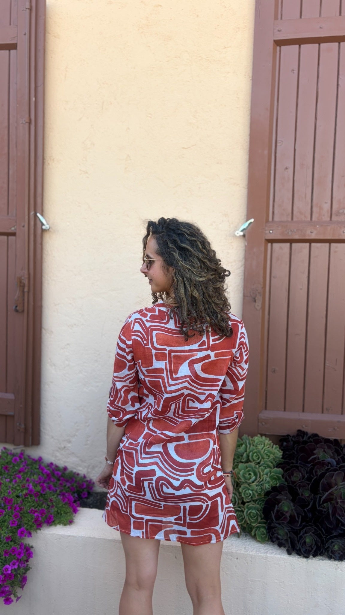 Robe tunique à motifs plage coline