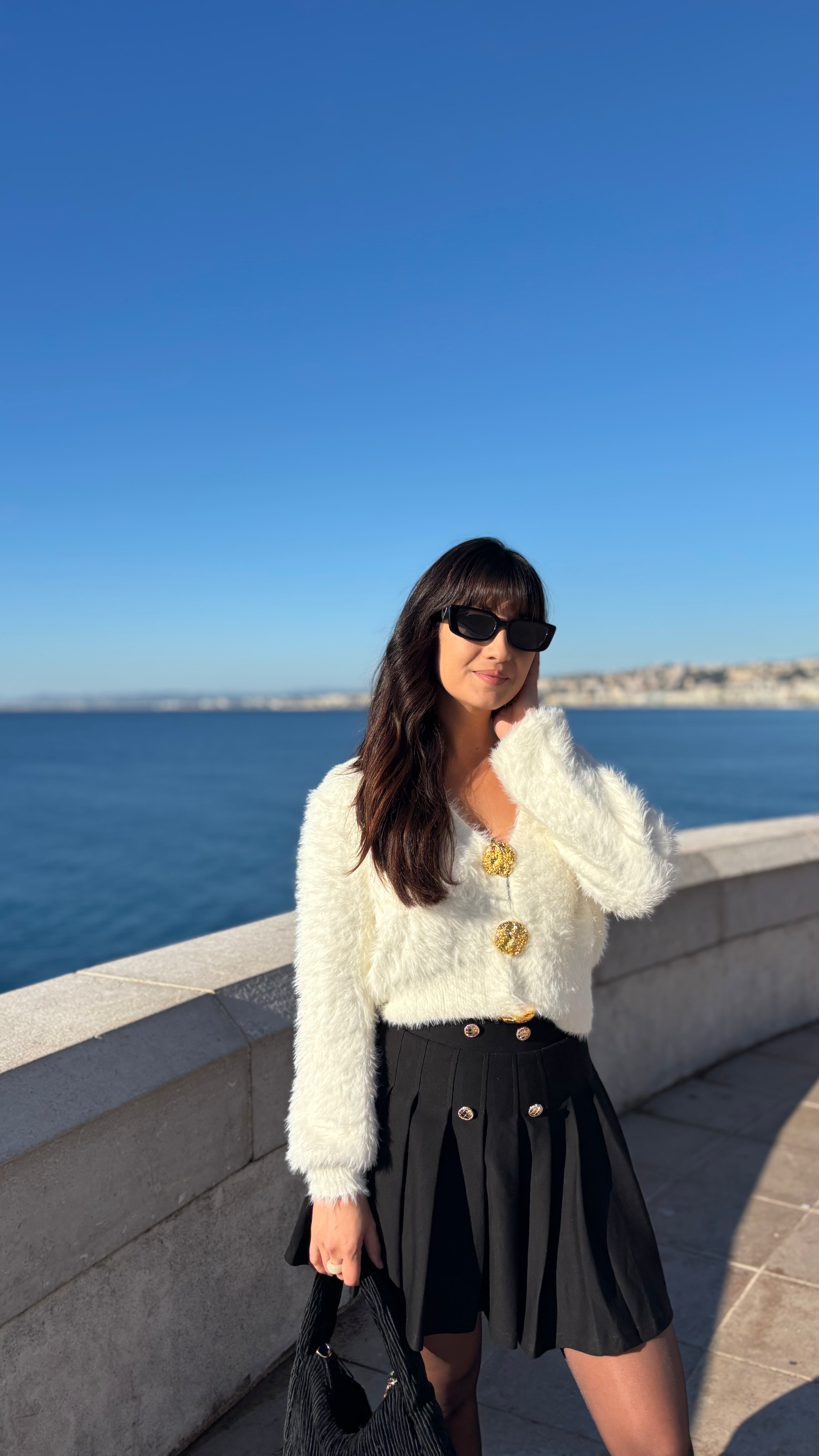 Jupe plissée boutons