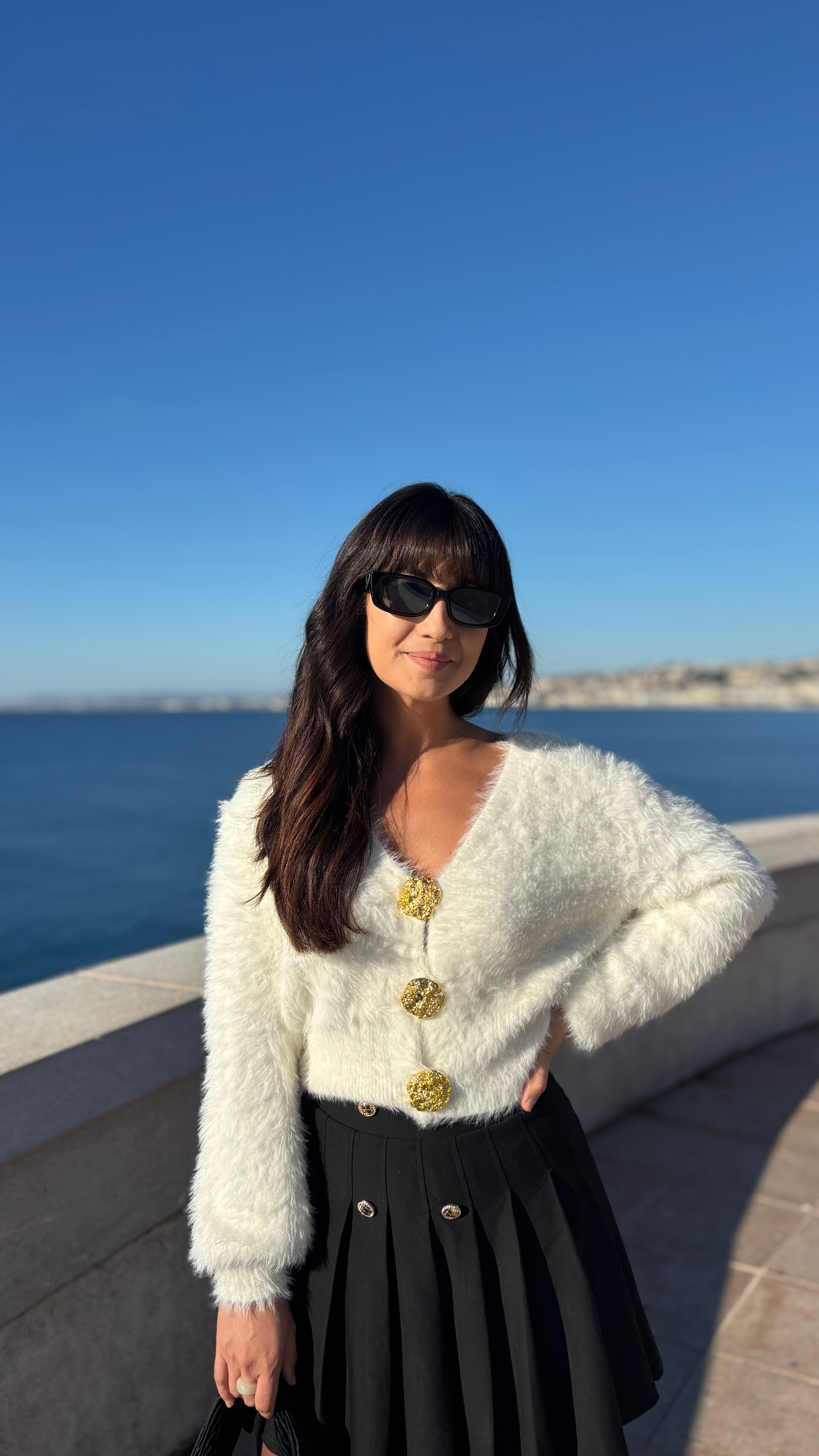 Jupe plissée boutons