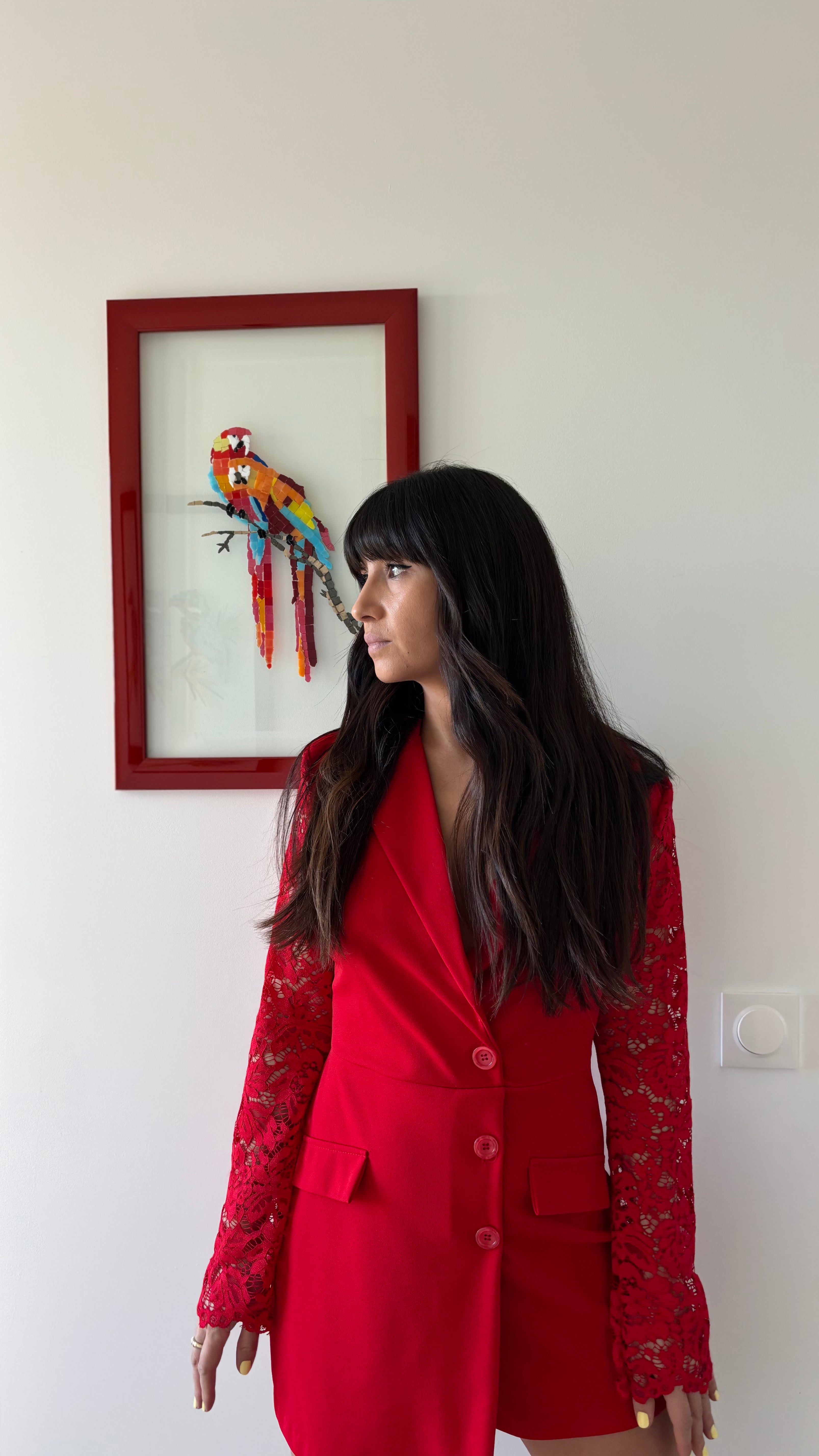 Combinaison short manches en dentelle