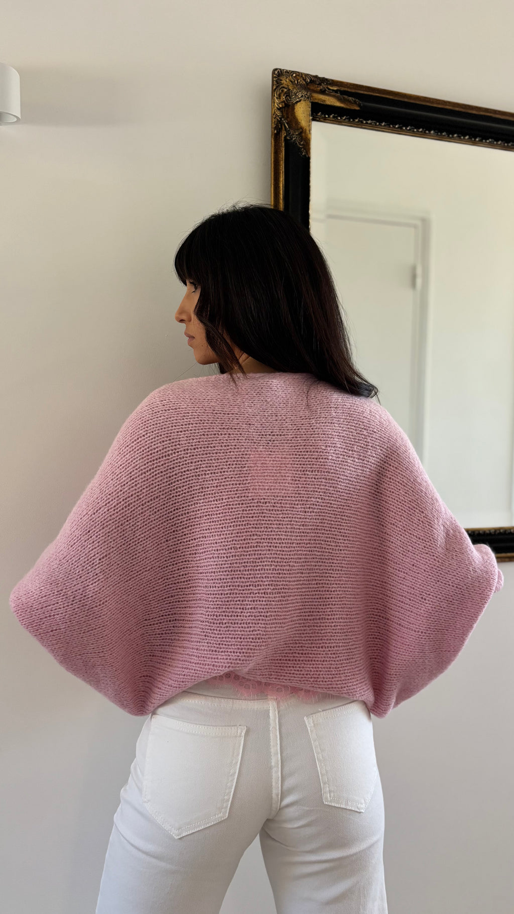 Pull croisé dentelle