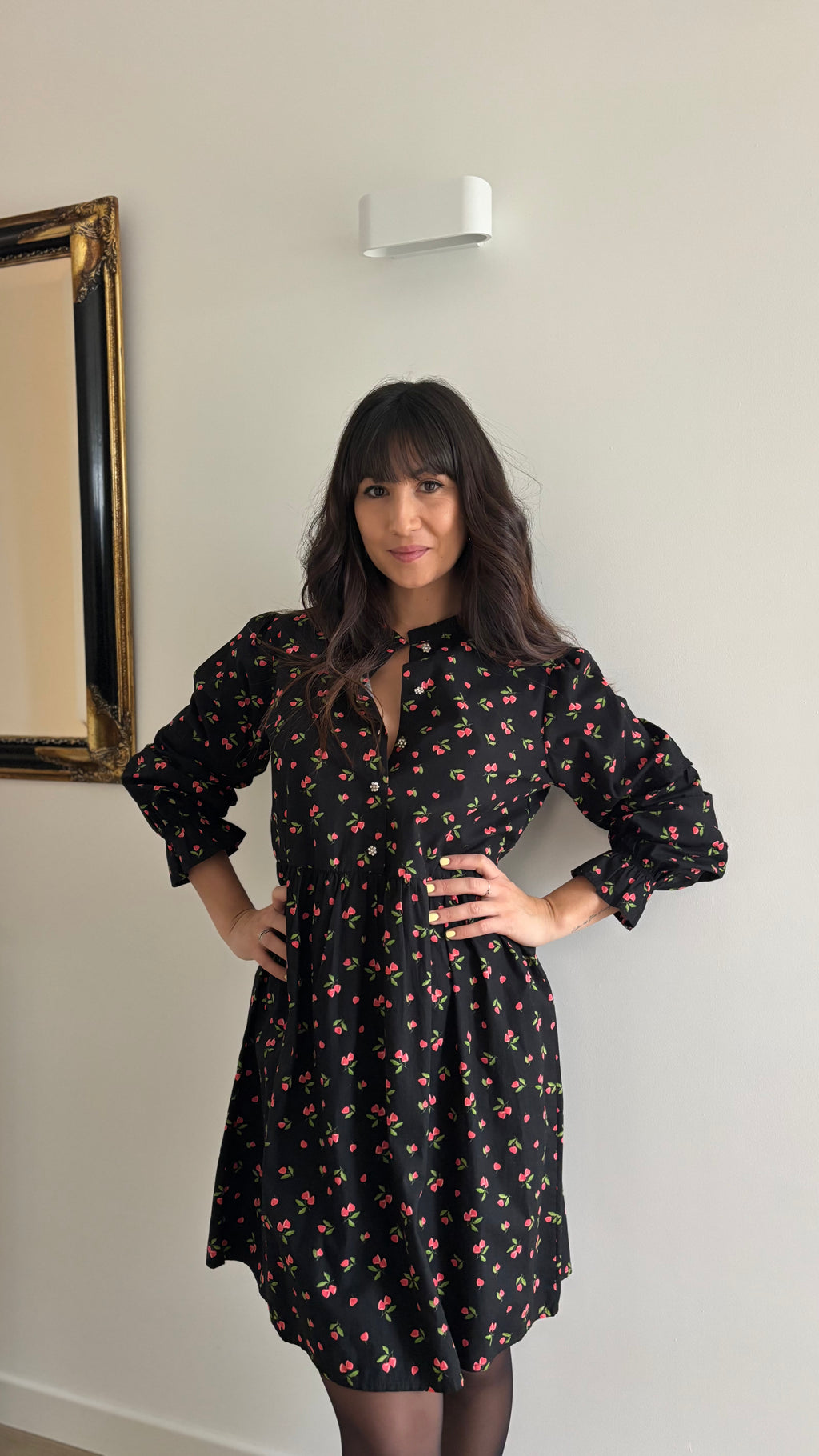 Robe imprimé col mao
