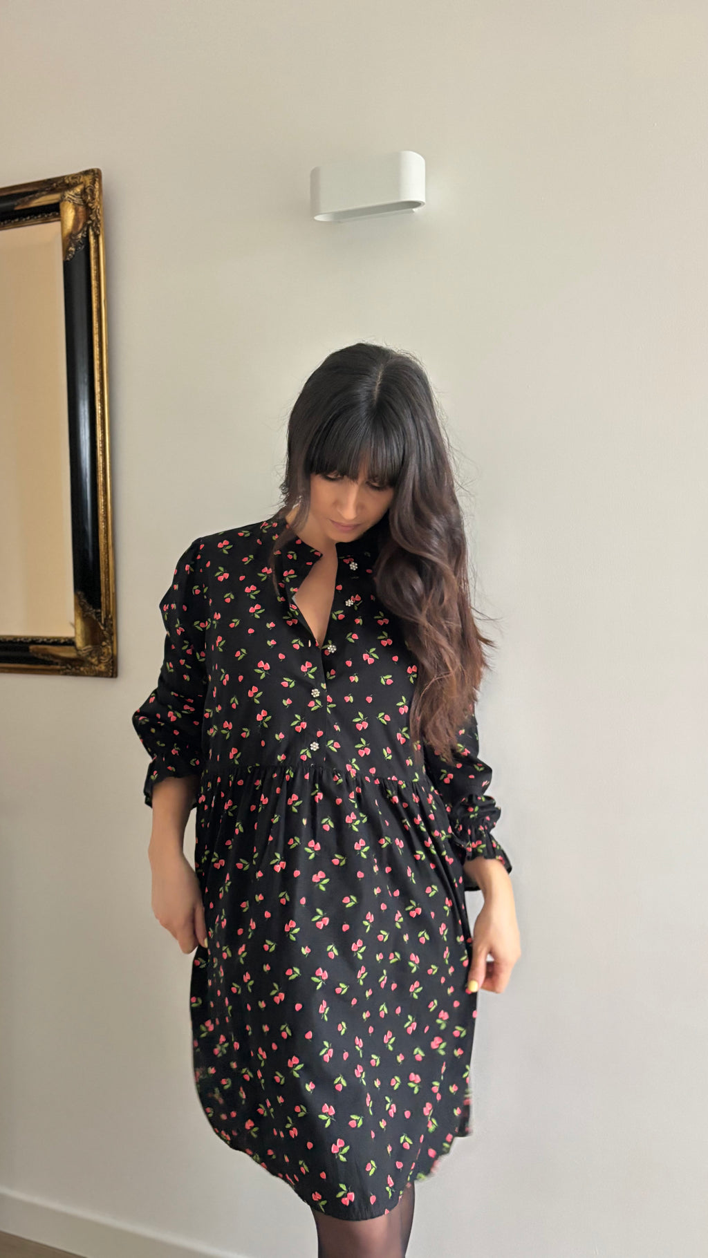 Robe imprimé col mao