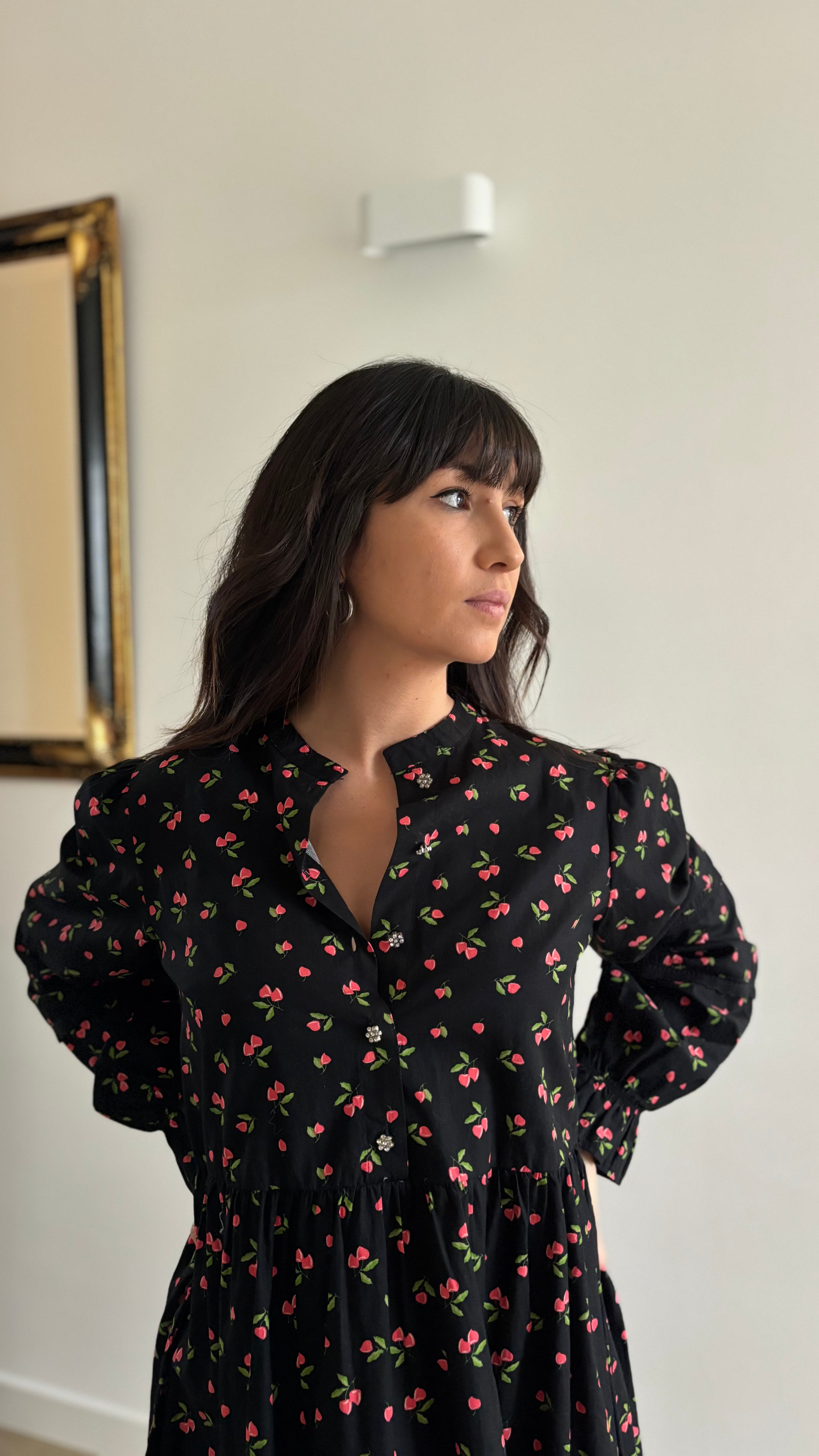 Robe imprimé col mao