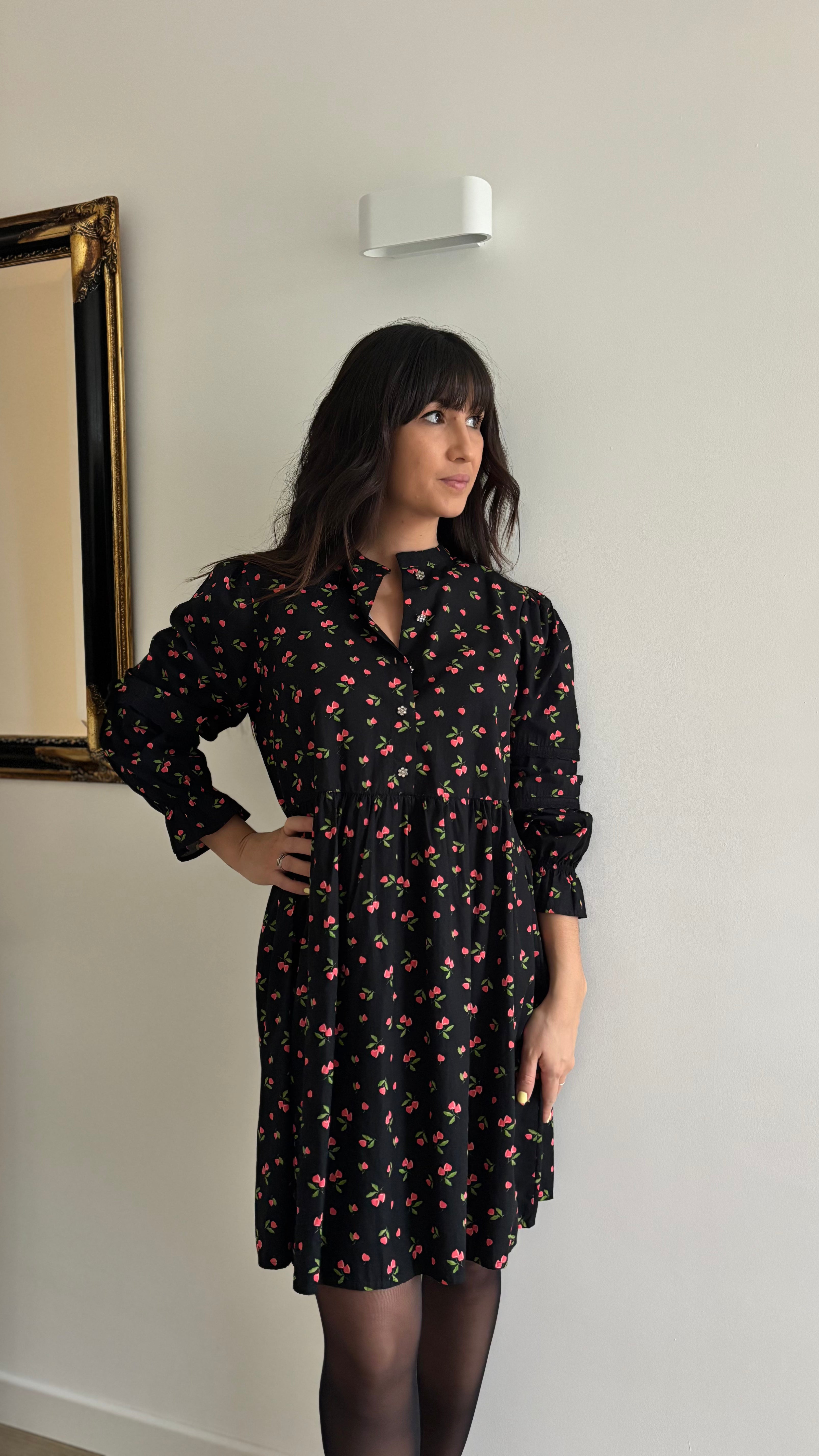 Robe imprimé col mao