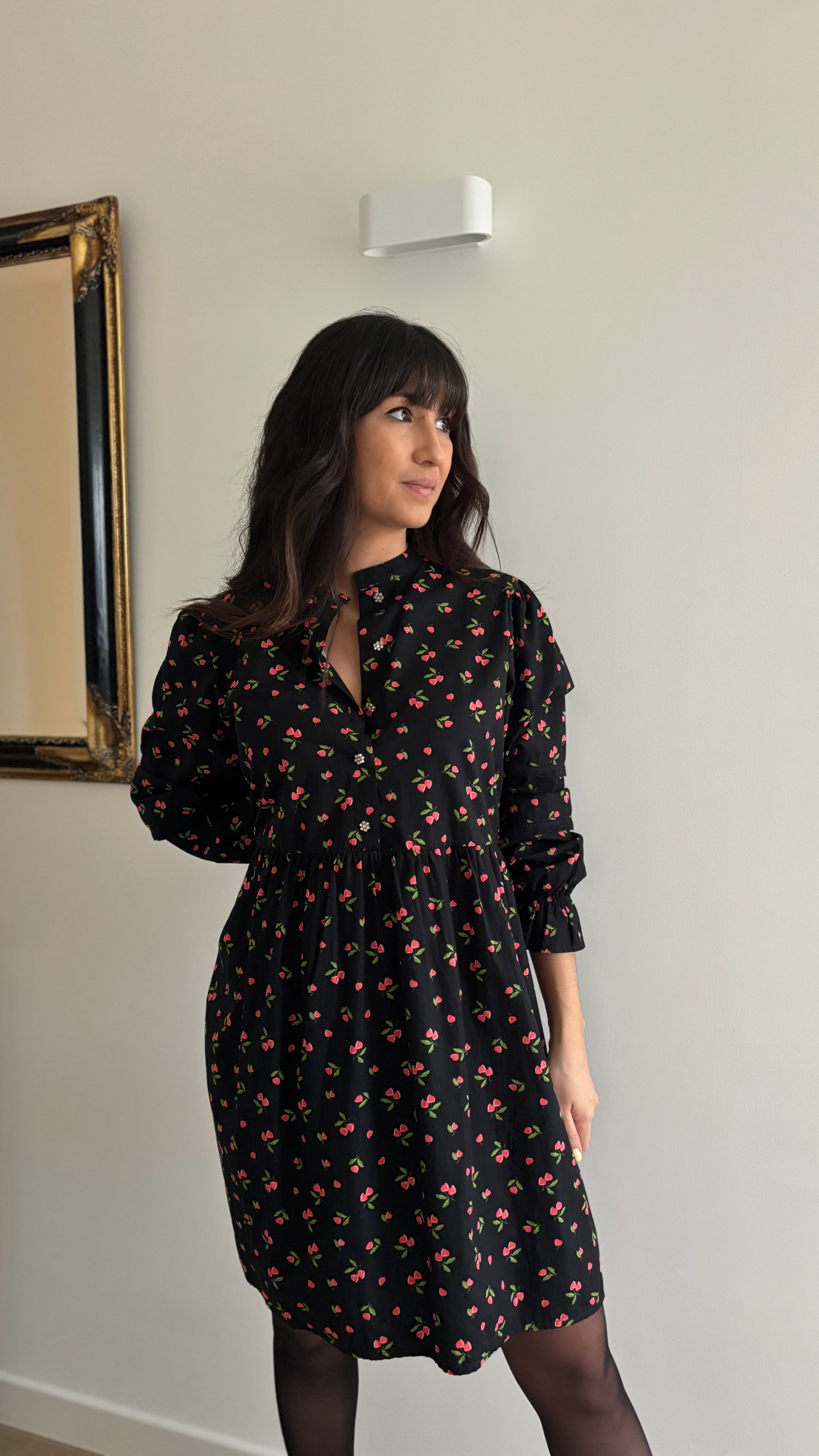Robe imprimé col mao
