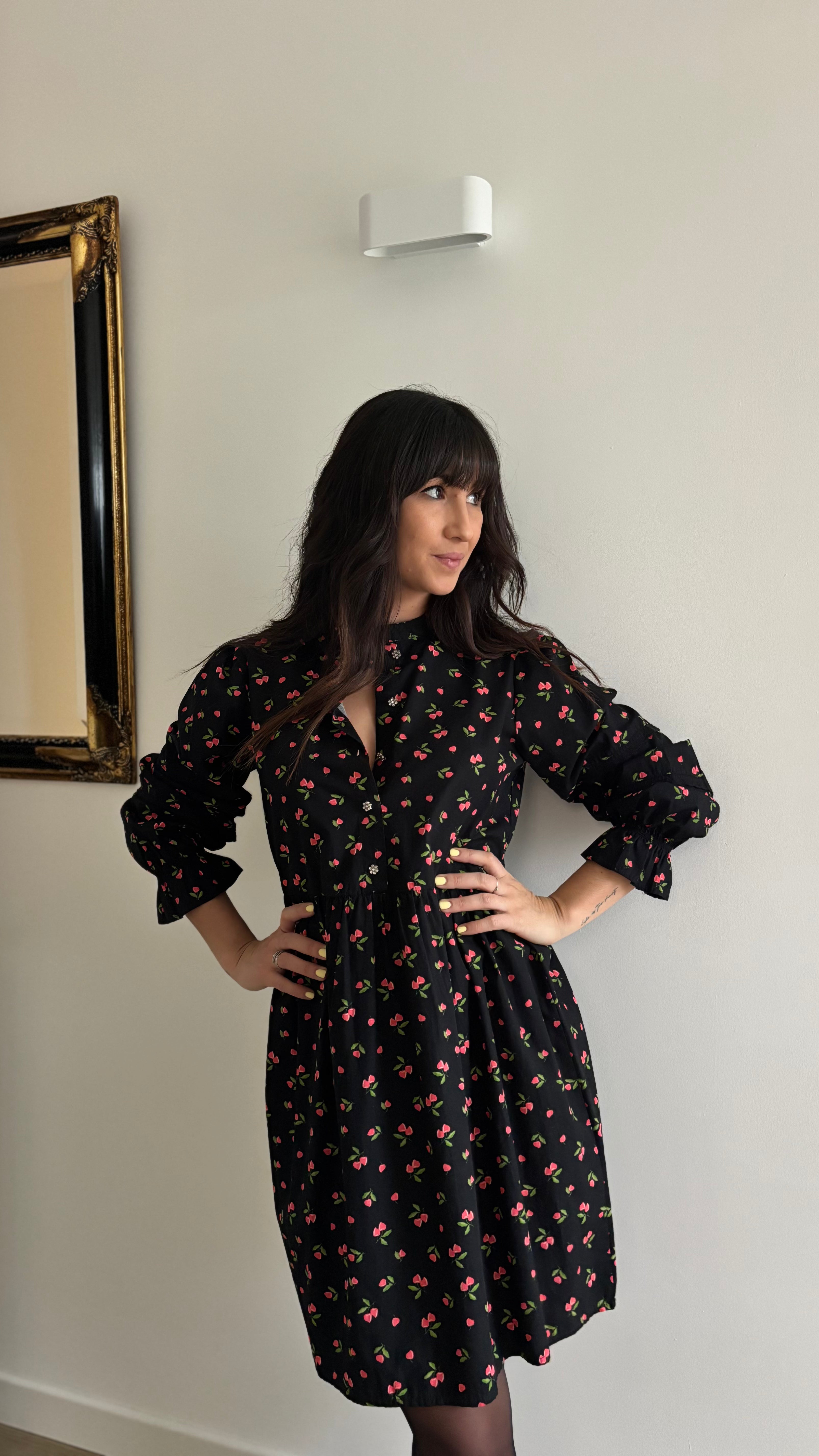 Robe imprimé col mao