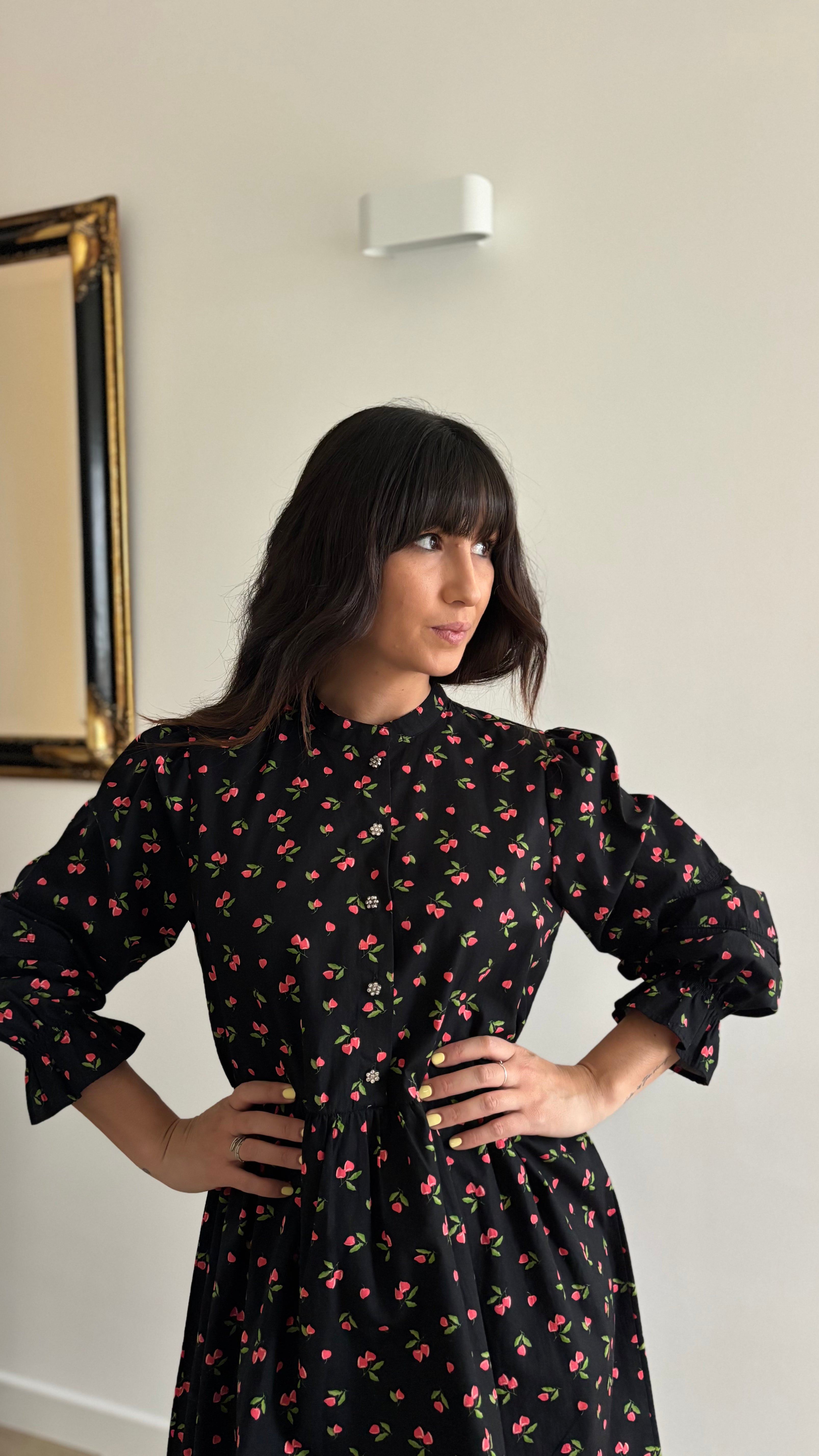 Robe imprimé col mao