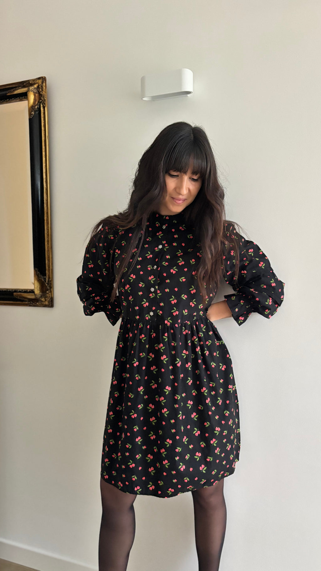 Robe imprimé col mao