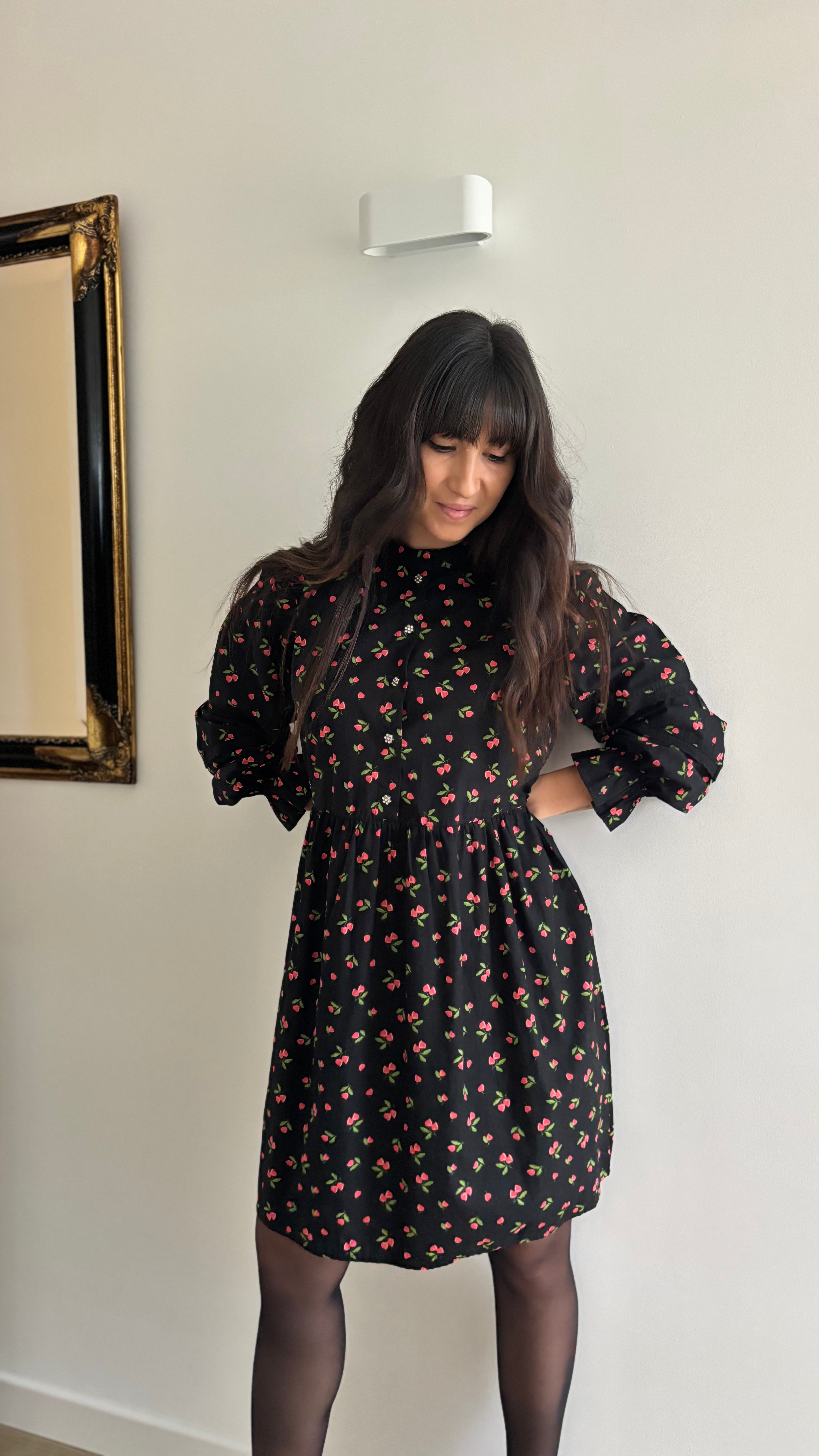 Robe imprimé col mao