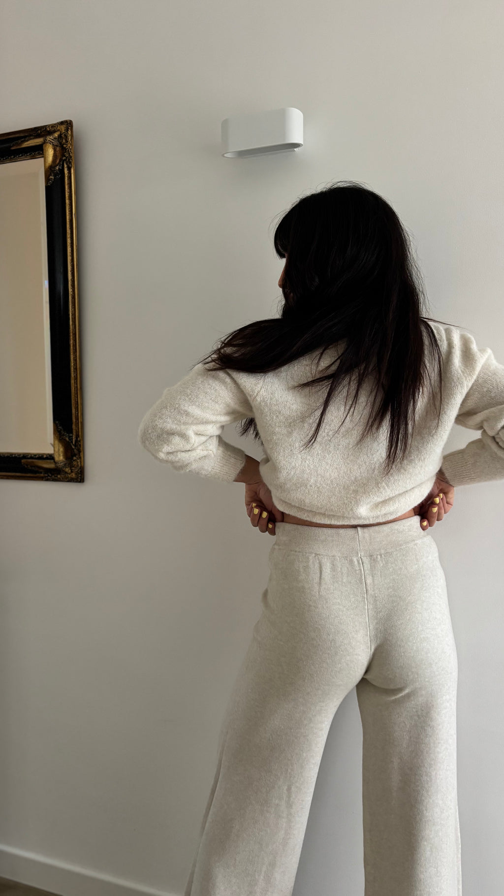 Pantalon en maille jambe large