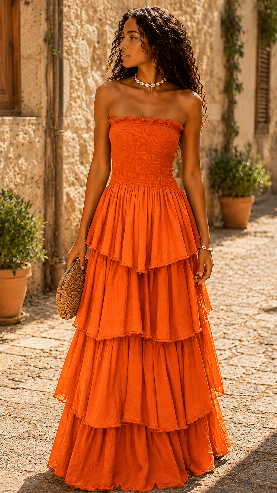 Robe bustier longue à volants Le passage boutique