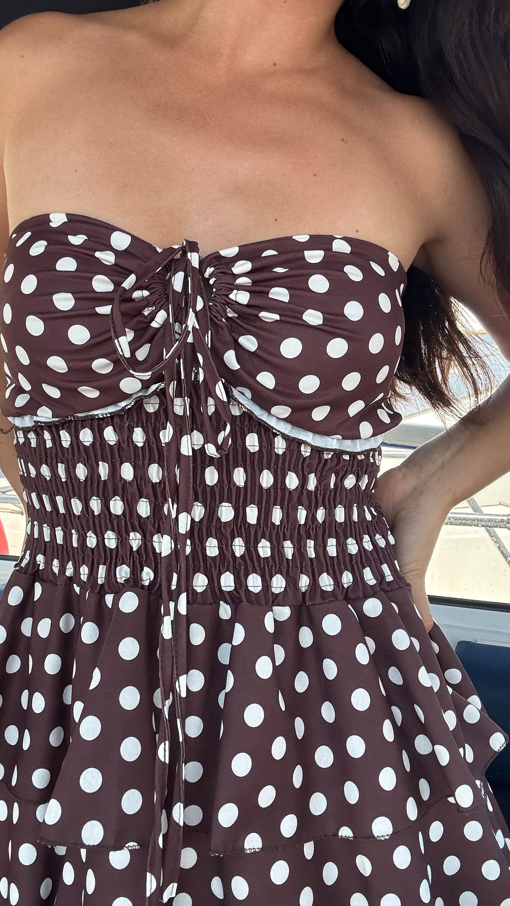 Robe courte a pois closet Le passage boutique de dos